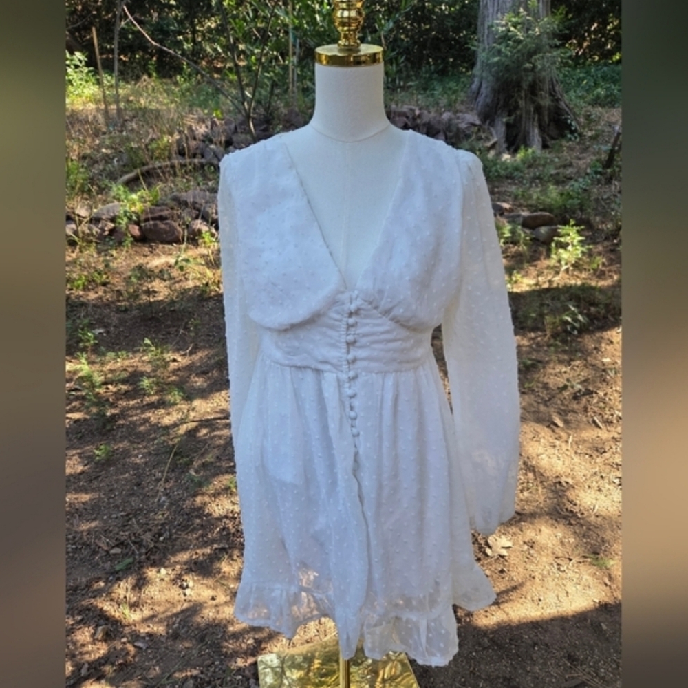 Hello‎ Molly White Cottage Peasant Dress Size Large